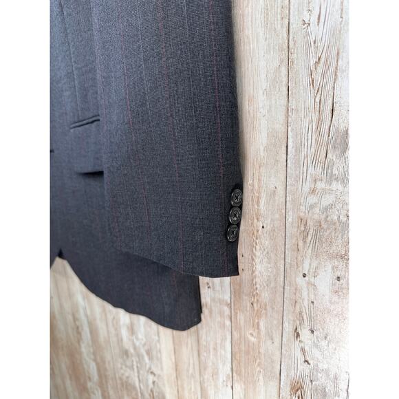 Burberrys' Wool Blazer Jacket Mens 40 Gray Charcoal Button Sports Coat USA MADE - Picture 5 of 13